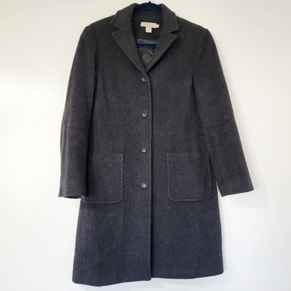 J. Crew Wool & Cashmere Blend Charcoal Gray Mid-Length Peacoat Size Small - Picture 1 of 7